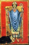 Saint Cuthbert (c. 634 – 20 March 687) was an Anglo-Saxon monk, bishop and hermit, associated with the monasteries of Melrose and Lindisfarne in the Kingdom of Northumbria. After his death he became one of the most important medieval saints of England, with a cult centred at Durham Cathedral. Cuthbert is regarded as the patron saint of northern England. His feast day is 20 March.<br/><br/>

He grew up near the new offshoot from Lindisfarne at Melrose Abbey, which is today in Scotland but was then in Northumbria. He had decided to become a monk after seeing a vision on the night in 651 that St Aidan, the founder of Lindisfarne, died, but seems to have seen some military service first. He was quickly made guest-master at the new monastery at Ripon, soon after 655, but had to return with Eata to Melrose when Wilfrid was given the monastery instead. About 662 he was made prior at Melrose, and around 665 went as prior to Lindisfarne. In 684 he was made bishop of Lindisfarne but by late 686 resigned and returned to his hermitage as he felt he was about to die, although he was probably only in his early 50s.