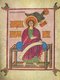England / UK: The Lindisfarne Gospels, Lindisfarne (Holy Island), c. 700 CE. Folio 209 verso, St John the Evangelist
